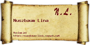 Nuszbaum Lina névjegykártya